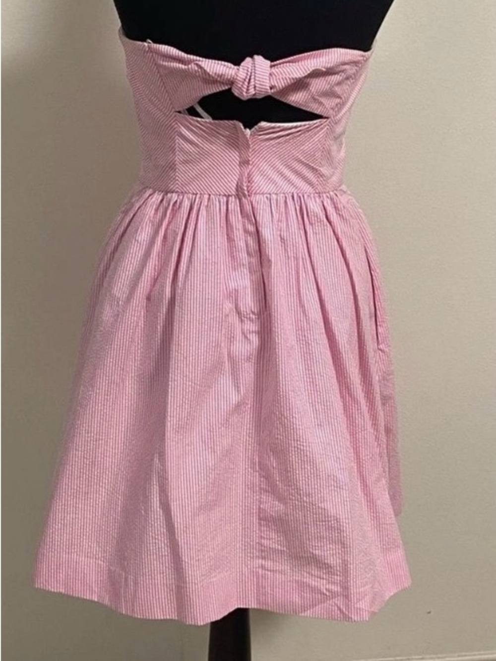 NWOT Lilly Pulitzer Seersucker Richelle Strapless Dress Pink White Stripe Size 0 - Picture 3 of 15